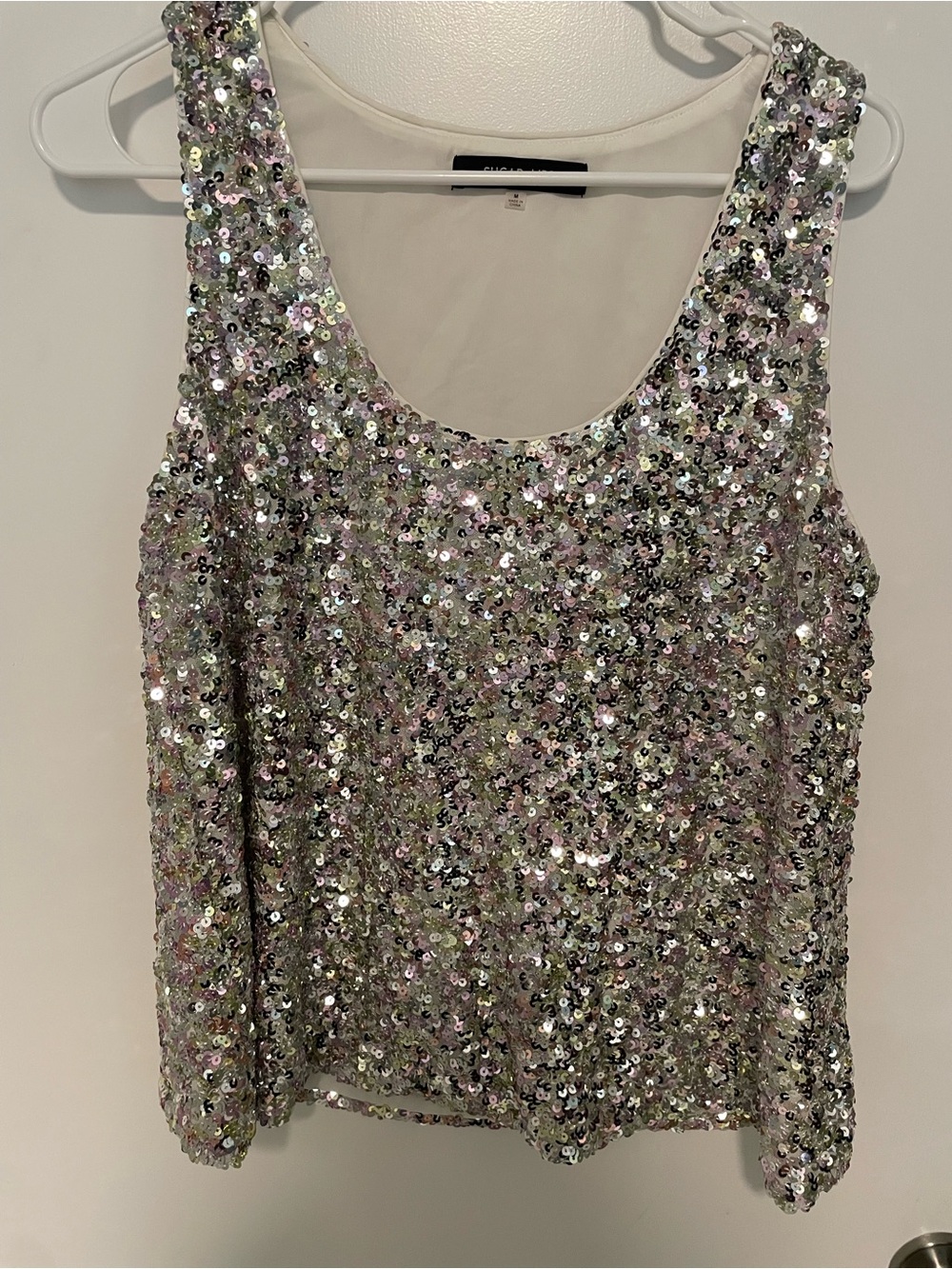 Sugarlips Iridescent Sequin Tank Top Perfect for HS concert